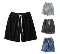 Jean Shorts Men Baggy Mens Y2K Shorts Straight Leg Denim Short Youth Streetwear Jorts Vintage Bermuda Short Hip Hop Teenager Jorts Street Dance Jort Loose Fit Harajuku Jort Drawstring Trunks