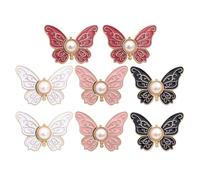 Jean Waist Tightener Clips Adjustable, 8pcs Butterfly Waist Pin Adjuster, No Tool Jean Buttons, Detachable & Reusable, Buckle For Loose Jeans Jackets Coats Shirts Dress