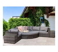 jeana rattan garden corner sofa set with 2 side tables in grey
