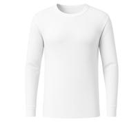 JeanBase Men’s Thermal Sets - Tops, Bottoms, Long Johns, Trousers, Long & Short Sleeve T-Shirts, Warm Winter Base Layer underwear Ski Wear for Cold Weather White - Long Sleeve Top S