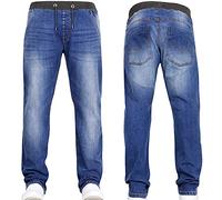 JEANBASE New Boys Kids Designer Branded Stretch Denim Elasticated Ribbed Waist Jogger Pull On Jeans Pants Midwash 13-14 Years