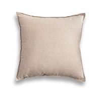 Jeanerlor Decorative Linen Cotton Square Pillow Case with Double Needle Stitching on Edges, Sofa, Chair, Living Room, Bench, Child, Kids, Light Linen, 18"x18"