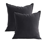 Jeanerlor Set of 2 20""x20"" Pillowcase Dark Grey Cousion Cover Natura