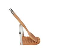 Jeanne Fitz Spoon Rest Pot Holder - Wood and Stainless Steel Pot Lid Holder and Spoon Rest for Stove Top or Kitchen Counter, Foldable, Adjustable Stand for Cookbook, Pan Lid, Cooking Utensil, Ladle