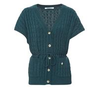 Jeanne Short Sleeve Merino Wool Cardigan Green S