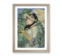 Jeanne Spring By Edouard Manet Classic Painting Framed Print | A3 Oak Framed Wall Art | Ready to Hang | Classic Landscape Picture | Living Room Bedroom Lounge Office