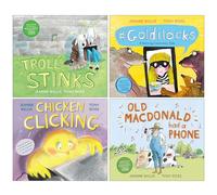 Jeanne Willis Collection 4 Books Set (Troll Stinks!, Goldilocks, Chicken Clicking & Old Macdonald Had a Phone)