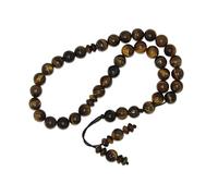 Jeannieparnell - 33 Piece Tiger Eye Worry Beads, 8mm Round Beads, Brown