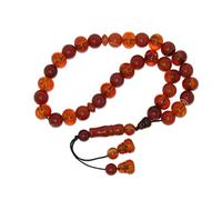 Jeannieparnell N104-10mm Gemstone Beads & 12mm Polyester Bead Loose Prayer Worry Beads Tasbih Handmade Design