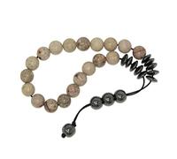 Jeannieparnell N3 FST Greek Style Loose Strung Dark Green Agate Worry Beads 10mm Fossil Stone Gemstone Beads