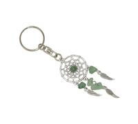 Jeannieparnell N394 - Dream Catcher & Aventurine Gemstone Bead Charm Keyring Hanging Protection & Good Luck