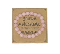 Jeannieparnell N463 - Sometimes you forget you're awesome so this is your reminder 8mm Rose Quartz Gemstone Bead Bracelets