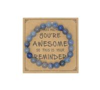 Jeannieparnell N464 - Sometimes you forget you're awesome so this is your reminder 8mm Blue Agate Gemstone Bead Bracelets