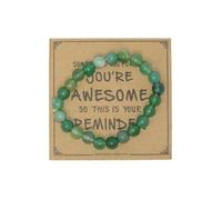 Jeannieparnell N467 - Sometimes you forget you're awesome so this is your reminder 8mm Green Agate Gemstone Bead Bracelets