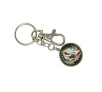 Jeannieparnell N547 Buddha Keychain - Spiritual Enlightenment Charm Keyring for Mindfulness & Protection - Zen Meditation Gift for Men & Women - Peaceful Car, Bag, or Purse Accessory