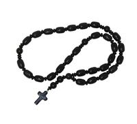 Jeannieparnell N550 Anglican Prayer Beads - Christian Worry Beads with Black Polyester & Agate Gemstone - Handcrafted Meditation Rosary for Daily Devotion, Calm & Spiritual Focus