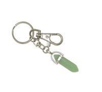 Jeannieparnell N563 Aventurine Keychain - Natural Green Crystal Point Charm for Luck, Confidence & Healing - Gemstone Keyring for Car, Bag, or Purse - Spiritual Gift for Men & Women