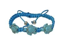Jeannieparnell N704 Acrylic Turtle Bead Bracelet - Adjustable Macrame Cord | Handmade Boho Jewellery for Protection, Longevity & Nature Lovers | Unisex Spiritual Wristband with Tribal Charm