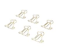 Jeanoko 100pcs Cute Dog Shape Paper Clips Improved Slip for Office Home School Gold