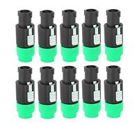Jeanoko 10PCS C-NL4FC Humanized Conductive Speakon Cable Connector Audio Speakon Cable Mount Connector Lock Speaker Plug for Cables 6~15mm(Green)