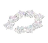 Jeanoko 10Pcs Cute Acrylic Transparent Beads Smoother Surfaces for DIY Bracelet Necklace Headbands, Clear Acrylic Beads for Jewelry Making (Five Pointed Star Shaped)