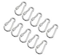 Jeanoko 10Pcs Stainless Steel Spring Hooks Durable Safety Snap Hook for Outdoor Activities, 90kg Load Capacity