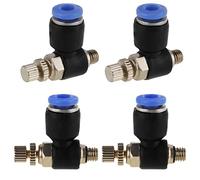 Jeanoko 20Pcs Pneumatic Quick Connector, Brass M5 Thread 4mm Tube OD Air Speed Control Valve, with Oval Release for Easy Installation, 360° Rotation