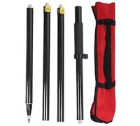 Jeanoko 2m 4 Section Detachable Prism Pole, Telescopic Surveying Pole for Total Station with Level Bubble 0mm Constant, Carbon Fiber Aluminum Alloy