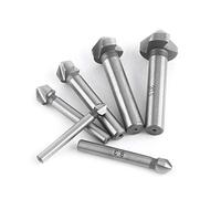 Jeanoko 6pcs High Speed Steel Round Shank 3-Flute Countersink Cutter Bits HSS Chamfering End Mill Cutter Chamfering Tool for Aluminum/Wood BoardOther knives