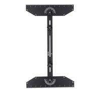 Jeanoko Aluminum Adjustable Stair Tread Template for Precise Measurement,360 Degree Rotating Tool for Stair Cutting, for Home Improvement Projects,Aluminum Alloy/Black/27.9~152.4cm