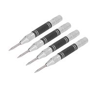 Jeanoko Automatic High Speed Steel Center Punch Set Kit for Installation Maintenance, Non Slip Knurl Design, 4Pcs for Steel Iron PVC Furniture Machine,5in (Black White)