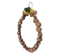 Jeanoko Bird Hanging Perch Natural Wooden Swing Toy for Parrots 10.2 X 8.7in Chewing and Playing Indoor Cage Accessories