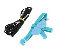 Jeanoko Bird Harness Leash Adjustable Lightweight Elastic for Outdoor Training Small Birds 1 X Chest and Back Harness 1 X Leash (Blue)