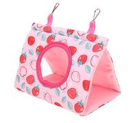Jeanoko Bird Triangular Hammock Premium Warm Comfortable Colors for Parrots Easy Installation 1 Piece (Pink Peach)