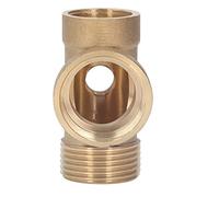 Jeanoko Brass 4 Ways Water Hose Splitter Connector for Household Self Priming Pump, G1in Pipe Adapter for Boost Pump, Resistant Brass Material for Home Use