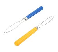 Jeanoko Button Hook Helper Durable Stainless Steel and Plastic 2PCS Quick Button Thread Sewing Tool for Home Use, Hook Dressing Aids for Sewing Kit