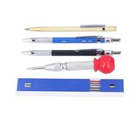 Jeanoko Carpenter Pencils Kit Durable Tungsten Scribe Tool for Builders, Craftsmen, Woodworkers with 16Pcs Red Black Marker Refills