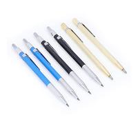 Jeanoko Carpenter Pencils Kit Durable with Marker Refills and Engraving Pens for Woodworking Projects Plastic Tungsten Carbide 5.90in 4 Pencils