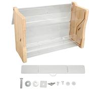 Jeanoko Chicken Feeder, Auto Feeder Bird Food Box Clear Acrylic Large Capacity Adjustable Top Opening for Quails Budgies (Medium)