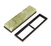 Jeanoko Chinese Natural Emerald Blade Sharpening Stone 10000 Grit Fine Whetstone Grindstone with Draining Base Kitchen Tool