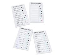 Jeanoko Chore Chart My Chores Elder Care RV Checklist Self DIY Reusable Board for Family Office, Durable ABS PVC Material 4Pcs