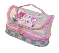 Jeanoko Clear Pencil Case with Cute Rabbit Pattern Large Capacity for Students and Artists PVC 13 X 21 X 10.5cm