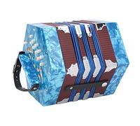 Jeanoko Concertina Accordion Portable Professional for Adults, Elegant Design with Adjustable Hand Strap, Perfect for Beginners and Performances, 18 X 17 X 17cm (Sky Blue)