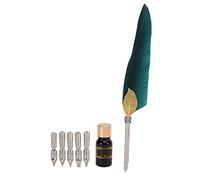 Jeanoko Feather Pen Set Elegant Retro Writing Gift Box for Lovers Teachers Classmates Durable 32x10.9x2.7cm (SP101035 dark green)