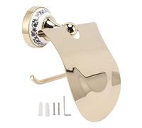 Jeanoko Gold Blue and White Porcelain Toilet Paper Holder, Retro Tissue Roll Hanger Suitable for Bathroom Kitchen, Ceramic, Stainless Steel, Zinc Alloy