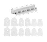 Jeanoko Guitar Sliding Bar Zinc Alloy with Grooves and Round Tip for Ukulele Players, Includes 12 Silicone Finger Protectors, Durable and Comfortable (White)