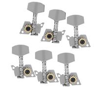 Jeanoko Guitar Tuning Pegs Keys, Silver Locking Tuners for Stable Ukulele Tuning, Durable Metal Heads for Easy Installation, 6 Pieces (Two left and four right six sets)
