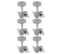 Jeanoko Guitar Tuning Pegs Keys, Silver Locking Tuners for Stable Ukulele Tuning, Durable Metal Heads for Easy Installation, 6 Pieces (Set of six right buttons)