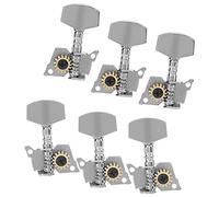 Jeanoko Guitar Tuning Pegs Keys, Silver Locking Tuners for Stable Ukulele Tuning, Durable Metal Heads for Easy Installation, 6 Pieces (Three left, three right, six sets)