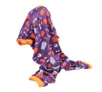 Jeanoko Halloween Dog Pajama Cute Colorful Patterns 4 Legged Design for Halloween Festivities Soft Polyester Small Dogs
